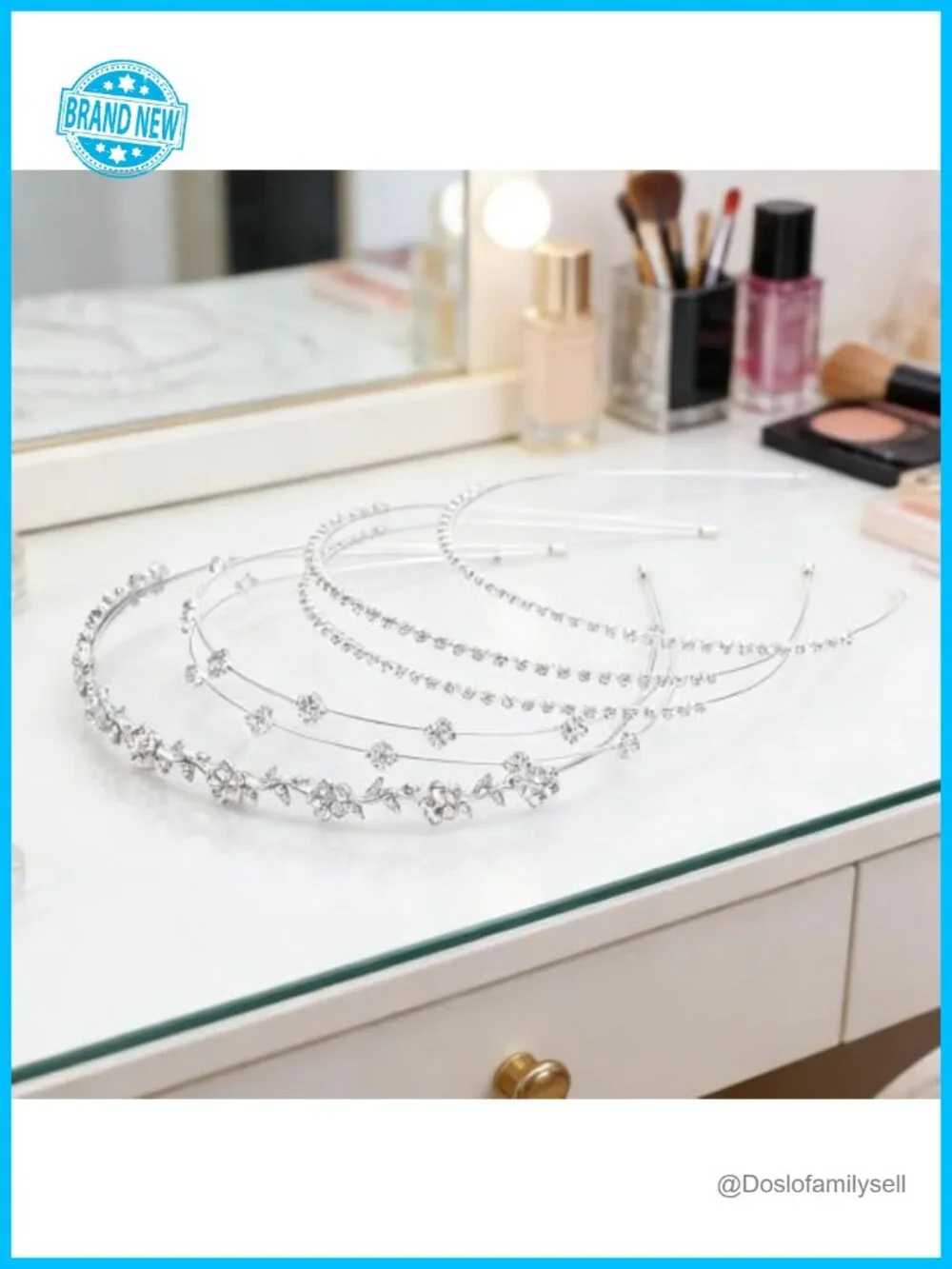 4 Pcs Rhinestone Headband Set - Bridal Crystal Tiara Crown Hair Accessories for